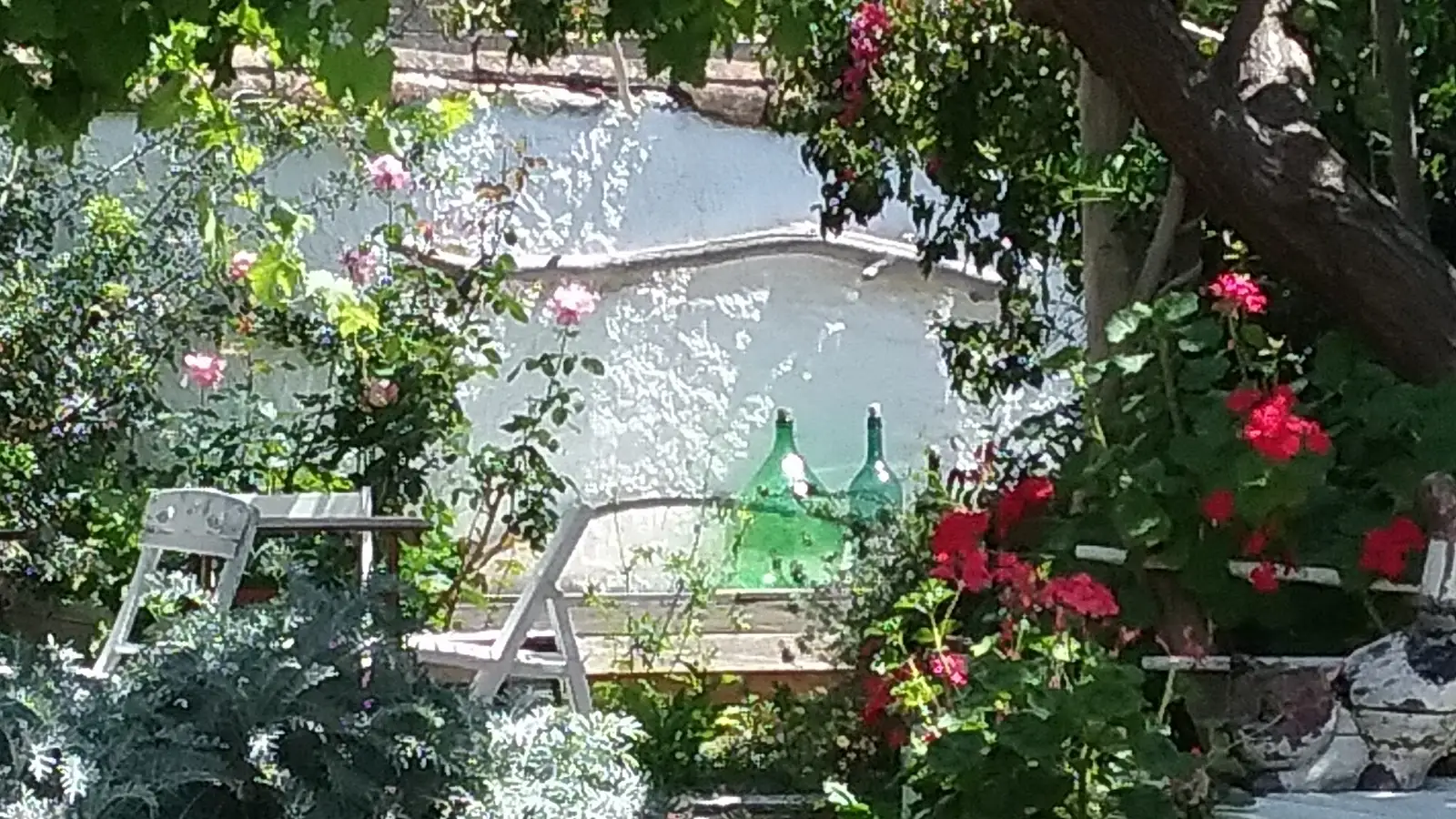 Giardino di Limolo House, fresco d'estate grazie alla vegetazione e alla ventilazione naturale